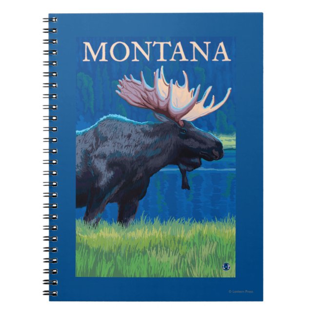 MontanaMoose Vintage Travel Poster Notizblock (Vorderseite)