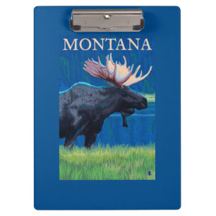 MontanaMoose Vintages Reise-Plakat Klemmbrett