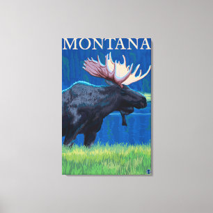MontanaMoose Vintages Reise-Plakat Leinwanddruck