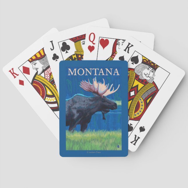 MontanaMoose Vintages Reise-Plakat Spielkarten (Rückseite)