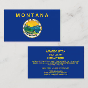 Montanan Flag & Siegel, Flagge von Montana Visitenkarte