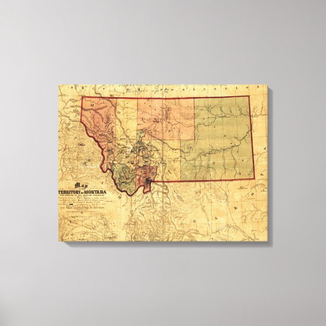 MontanaPanoramakarte Montana Leinwanddruck (Vorderseite)