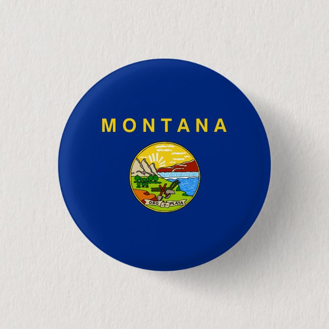 Montanische Flagge, Flagge von Montana Button (Vorderseite)