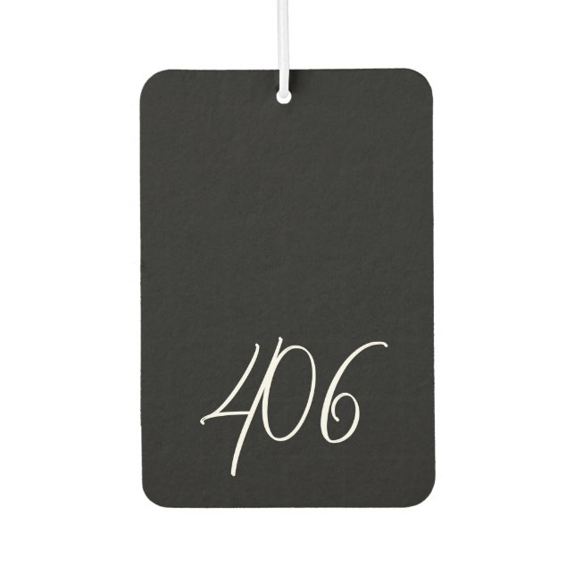 Montanschwarz mit Code für den weißen Bereich Autolufterfrischer (Vorderseite)