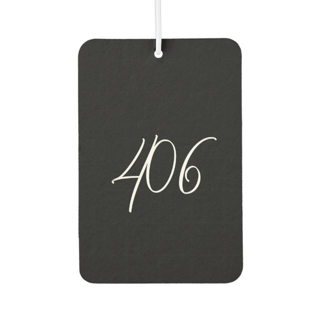 Montanschwarz mit Code für den weißen Bereich Autolufterfrischer (Vorderseite)