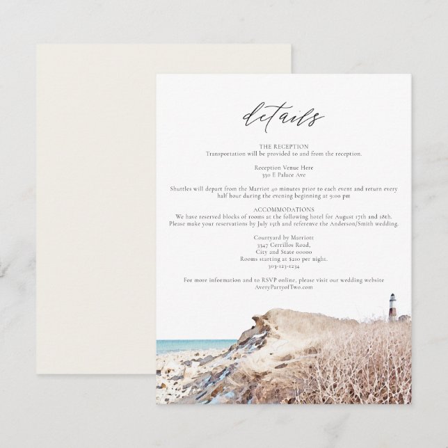 MONTAUK BEACH New York Ocean Details Beilage Karte (Vorne/Hinten)