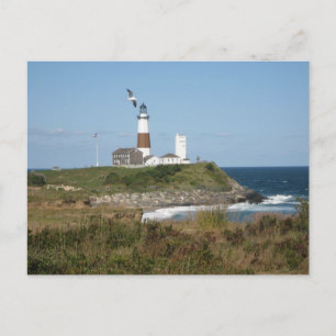 MONTAUK Lighthouse Seagull Liebe Postkarte