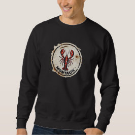 Montauk lobster sign vintage rustic paint splatter sweatshirt