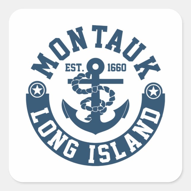 Montauk Long Island Quadratischer Aufkleber (Vorderseite)