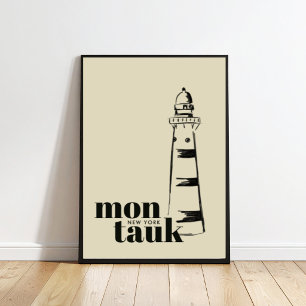 Montauk New York gekritzeltes Leuchtturm-Poster Poster