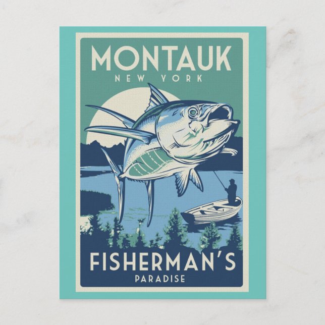 Montauk New Yorker Fischerparadies Postcard Postkarte (Vorderseite)