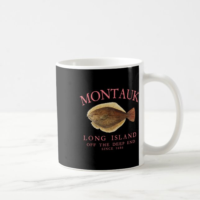 Montauk Off The Deep End Lucky Fluke Fishing Peach Kaffeetasse (Rechts)