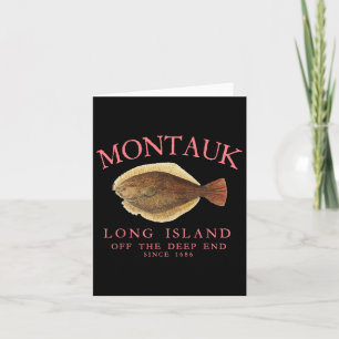 Montauk Off The Deep End Lucky Fluke Fishing Peach Karte
