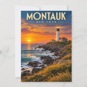 Montauk Point Leuchtturm Sonnenuntergang New York Einladung