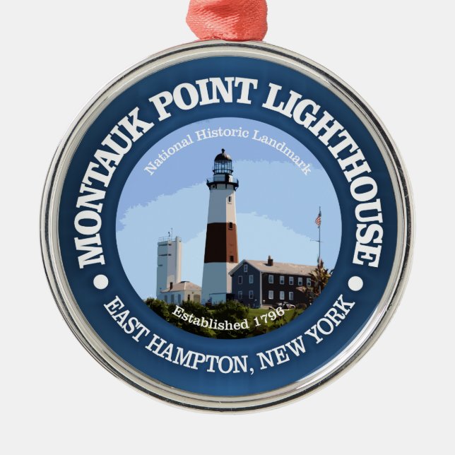 Montauk Point Light Ornament Aus Metall (Vorne)