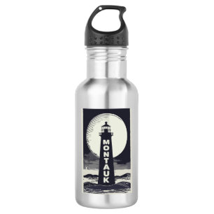 Montauk Point Lighthouse Moon Edelstahlflasche