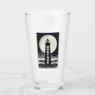 Montauk Point Lighthouse Moon Glas