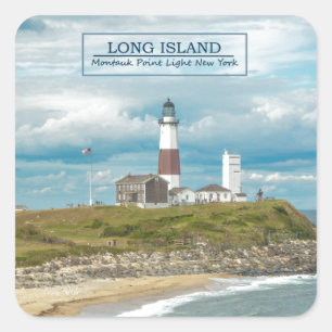 Montauk Point Lighthouse Quadratischer Aufkleber