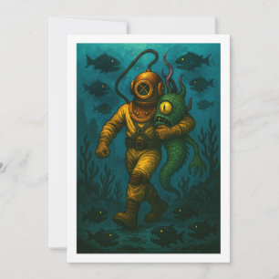 Montauk Salvage Co. Diver mit 12x18 Blank Save The Date