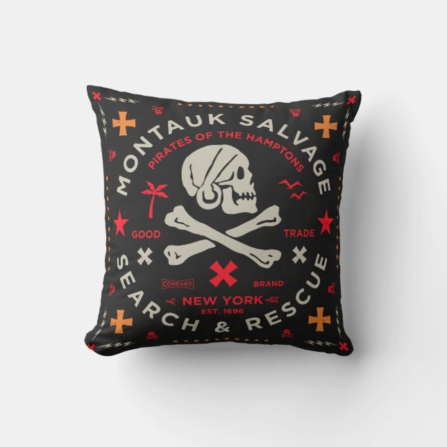 Montauk Salvage Co. Pirate Kissen (Vorderseite)