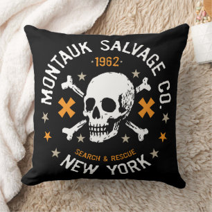 Montauk Salvage Co. Totenkopf-Logo-Kissen 6 Kissen