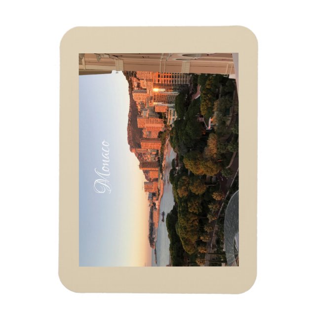 Monte Carlo Bay bei Sonnenaufgang, Mond und Etoile Magnet (Vertikal)