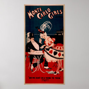 MONTE CARLO GIRLS Chanter Danse VAUDEVILLE Poster