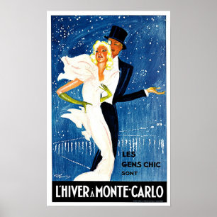 Monte Carlo Monaco Glamour-Reise-Kunst Poster