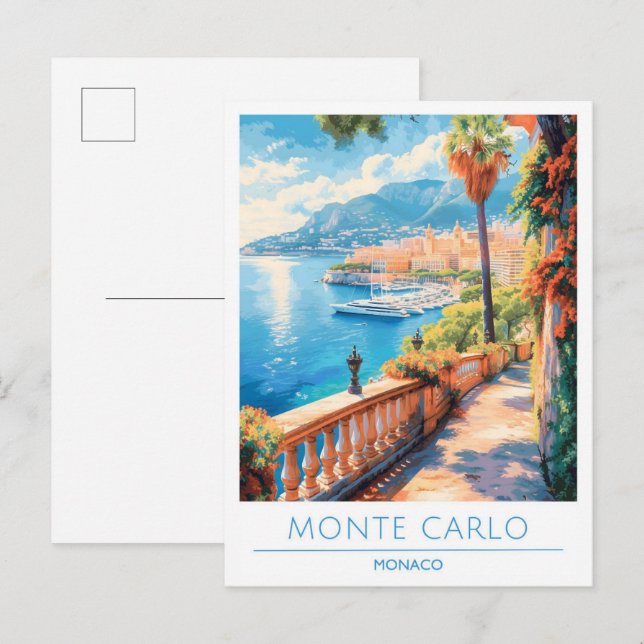 Monte Carlo Monaco Postkarte (Vorne/Hinten)
