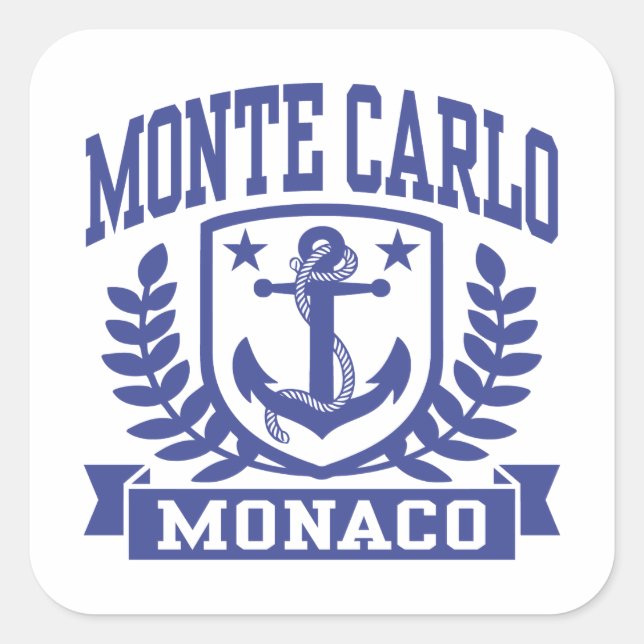 Monte Carlo Monaco Quadratischer Aufkleber (Vorderseite)