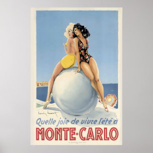 Monte Carlo Monaco Vintage Reiseposter Poster