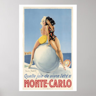 Monte Carlo Monaco Welche Freude zu essen Sommer Poster