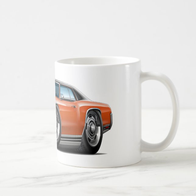 Monte Carlo Orange-Schwarzes Spitzenauto 1972 Kaffeetasse (Rechts)
