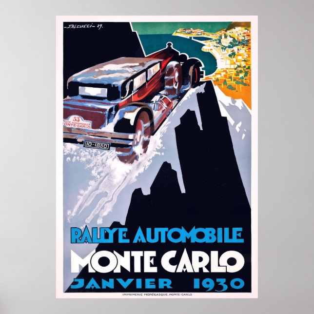 Monte Carlo Rallye Automobile 1930 Poster (Vorne)