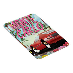 Monte Carlo-Supersportwagen-Reiseposter Magnet