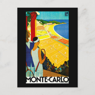 Monte Carlo Vintage Reiseplakat Postkarte