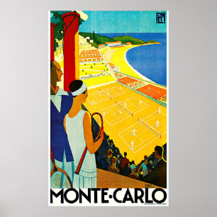 Monte Carlo Vintages Reise-Plakat Poster