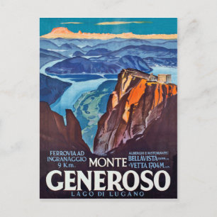 Monte Generoso, Luganersee, Blick vom Berg Postkarte