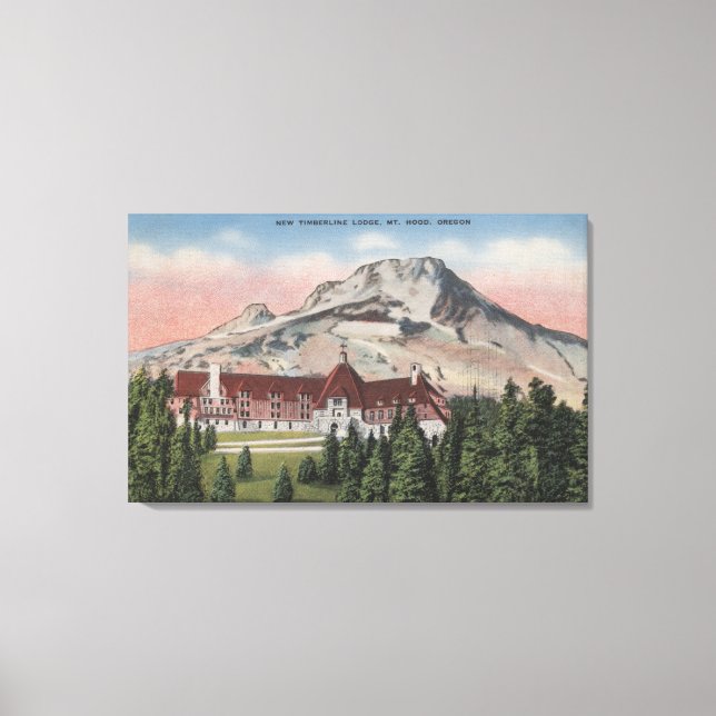 Monte Hood, Oregon - Blick auf die neue Timberline Leinwanddruck (Vorderseite)