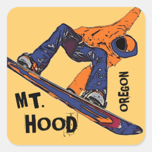 Monte Hood Oregon orange snowboard stickers