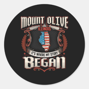 Monte Olive Illinois Usa Flag 4. Juli Runder Aufkleber