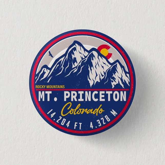 Monte Princeton Colorado - 14-er-Wanderung Button (Vorderseite)