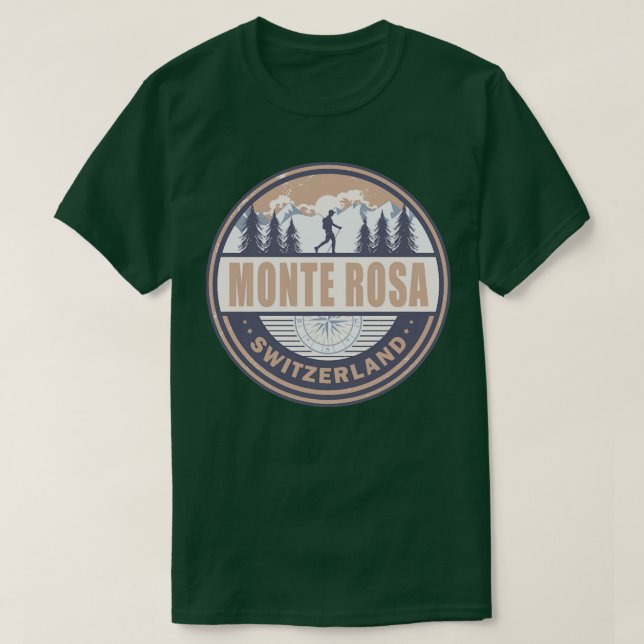 Monte Rosa - Schweiz Alp Piazza della Riforma Vint T-Shirt (Design vorne)