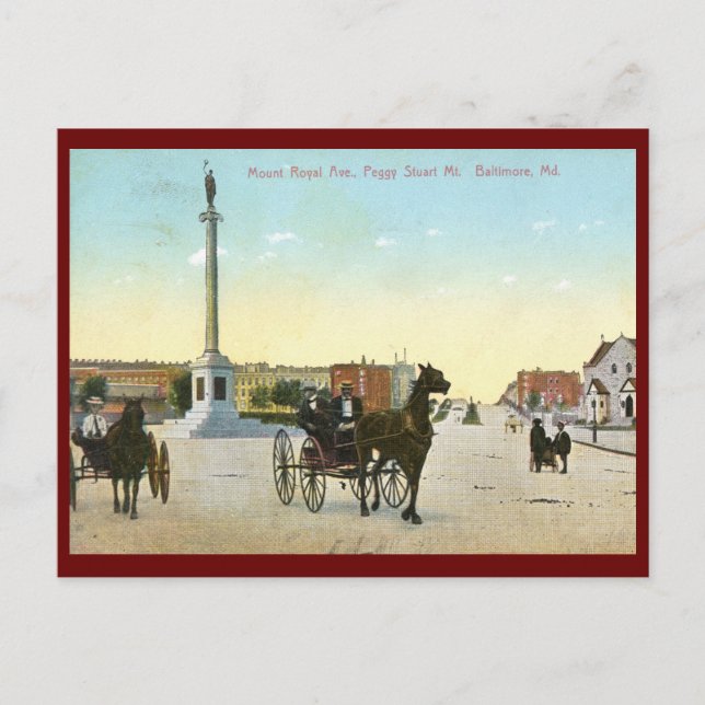 Monte Royal Ave, Baltimore Vintag Postkarte (Vorderseite)