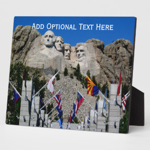 Monte Rushmore South Dakota Flag Souvenir Plaque Fotoplatte