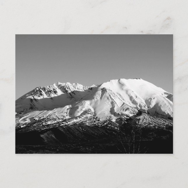 Monte Saint Helens im Februar Monochrome Postkarte (Vorderseite)