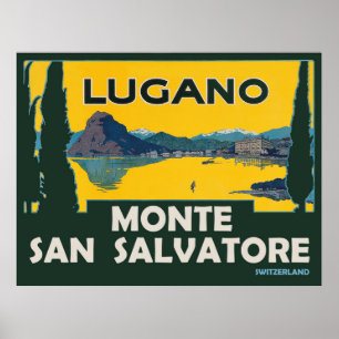 Monte San Salvatore, Blick vom Luganersee Poster