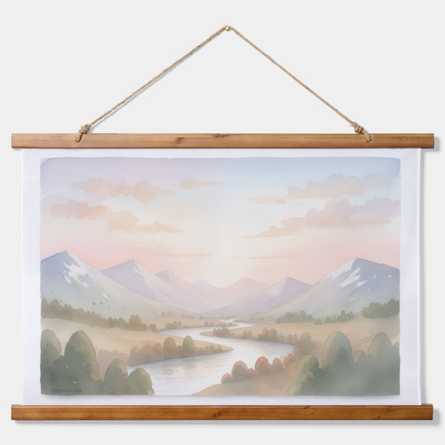Monte Sonnenaufgang Kunst, Dichtung und Musik Wandteppich Mit Holzrahmen (Vorne)