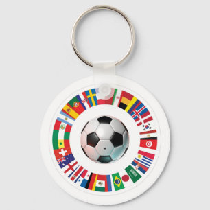 Monté sur un porte-clés coloré à thème Coupe du Mo