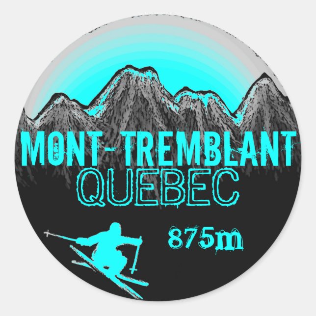 Monte Tremblant Québec autocollants d'art turquois (Devant)
